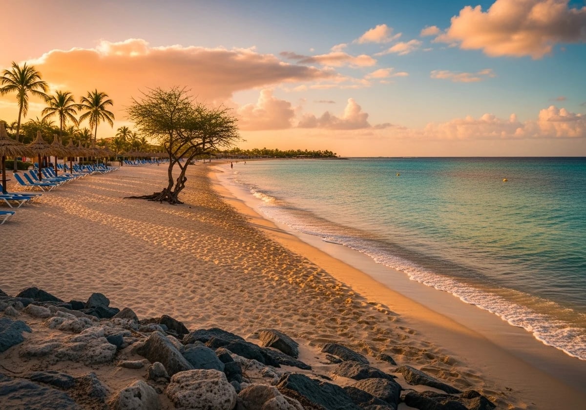 Eagle Beach and Palm Beach area